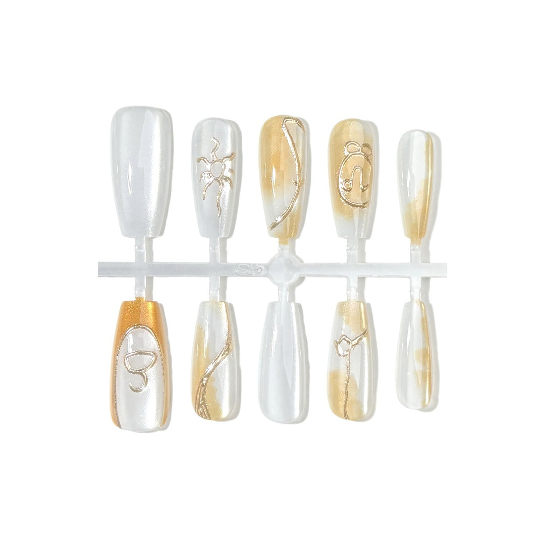 Luxe Gold Accent Press-On Nail Set