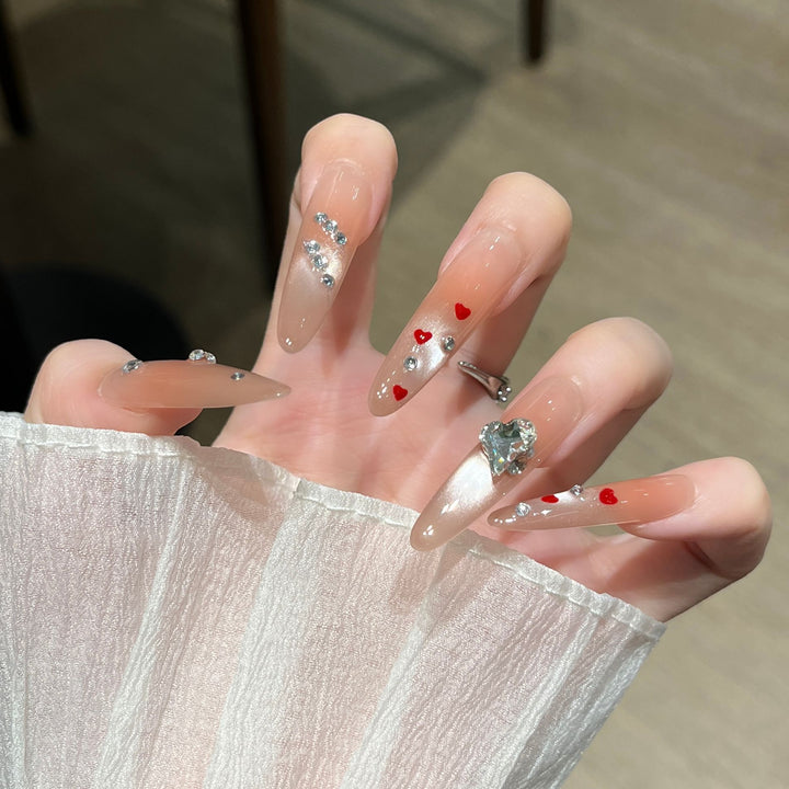 Glamorous Crystal-Embellished Press-On Nails Stornfield