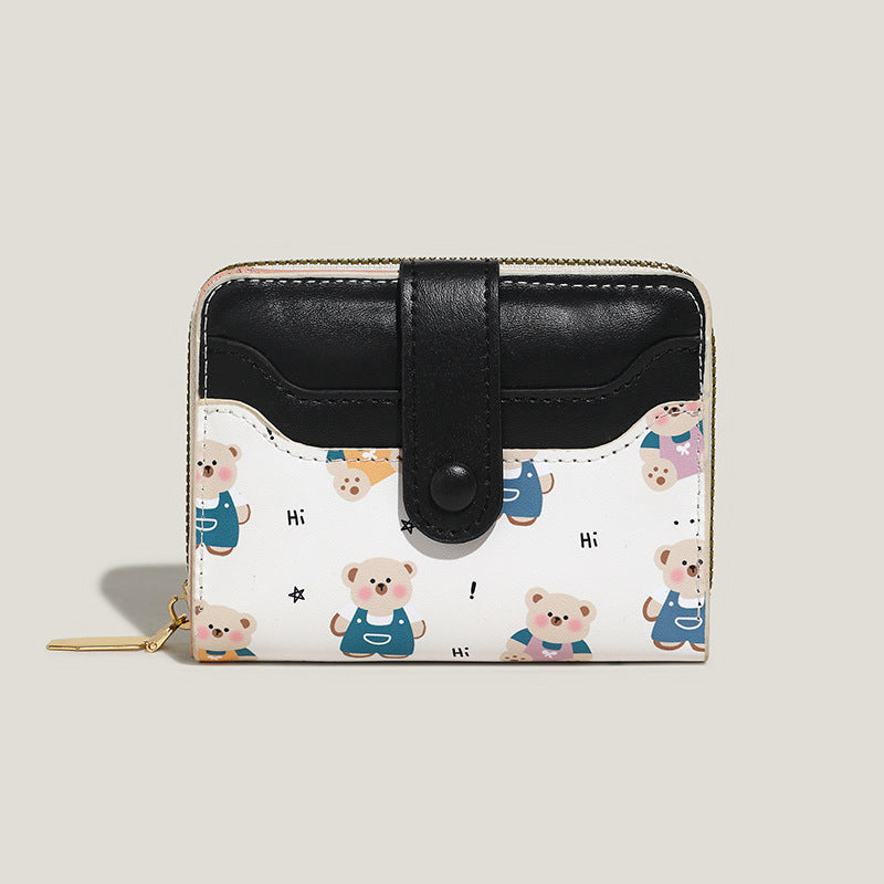 Playful Bear-Themed Zip Wallet