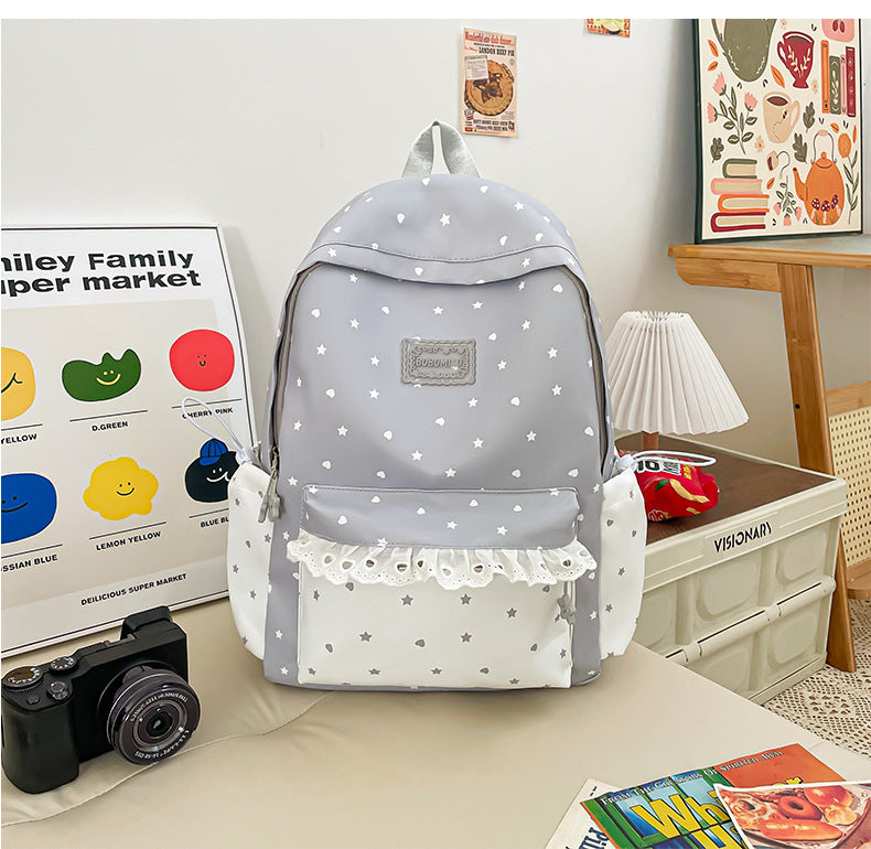 Cute Star Print Lightweight Backpack Stornfield