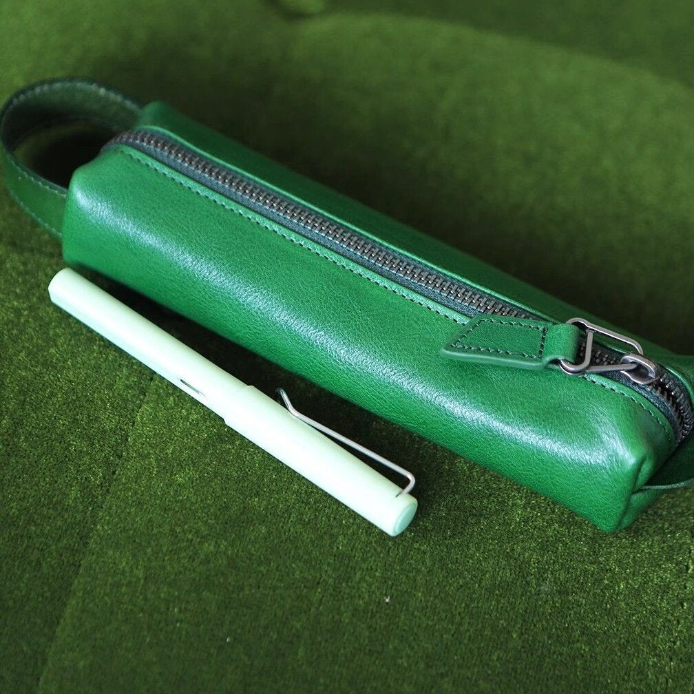 Stylish Zippered Leather Pencil Case Stornfield
