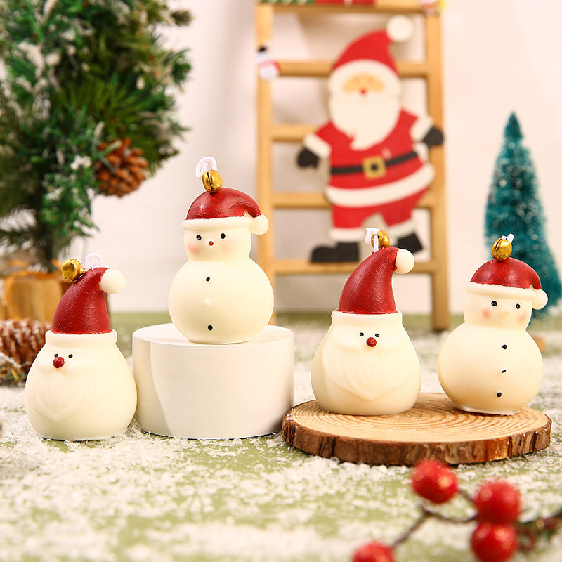 Mini Hand-Poured Santa Figurine Decorative Wax Candle