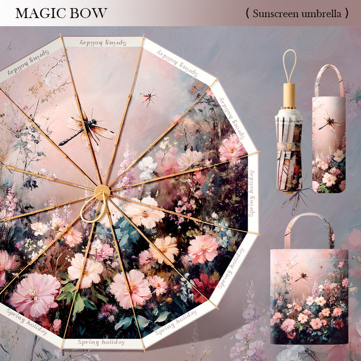 Ladies sun protection umbrella with elegant floral design Stornfield