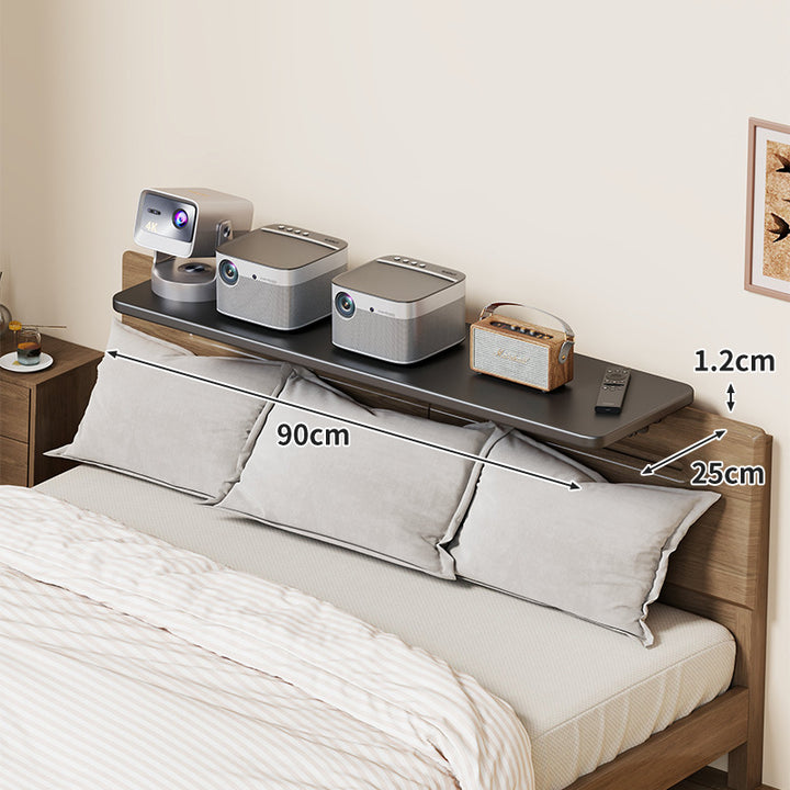 Slim Wall-Mounted Floating Bedside Shelf with Concealed Brackets