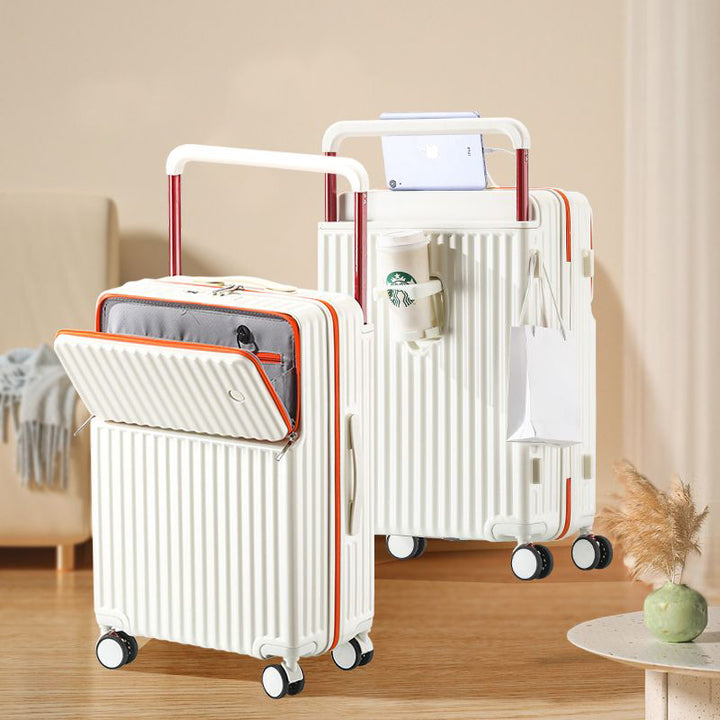 Unisex Multi-Compartment Rolling Hard-Shell Luggage with Integrated Charging Port Stornfield
