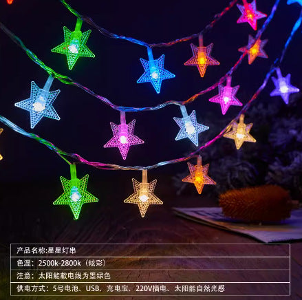 Decorative Outdoor LED Star And Globe String Lights Weather-Resistant Versatile Hanging Garland Stornfield