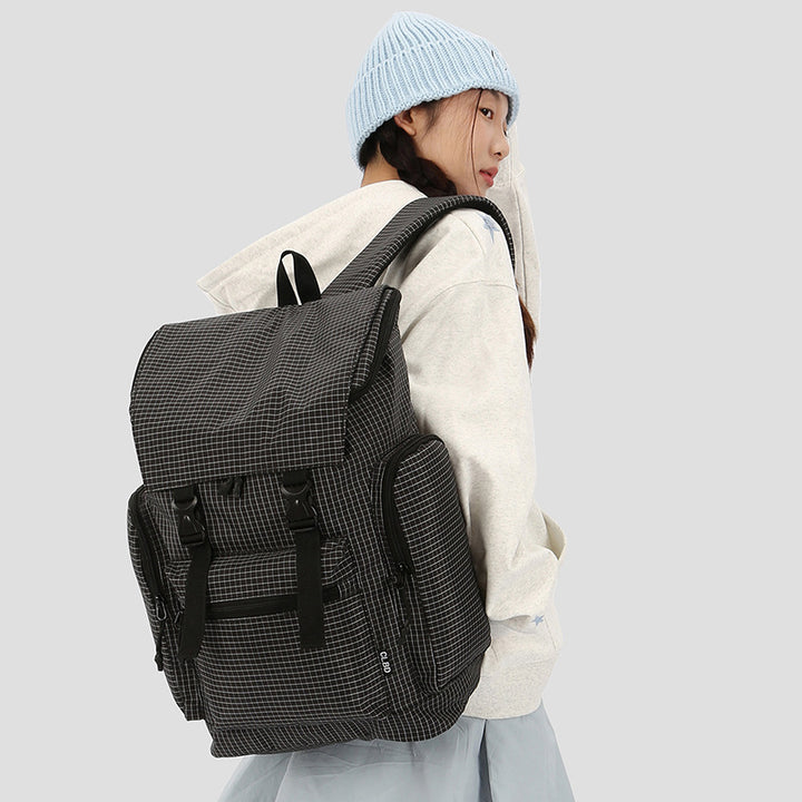 Versatile Multi-Functional Grid Pattern Backpack Stornfield