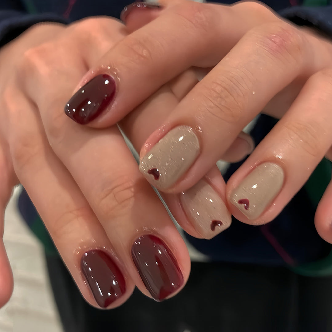 Artistic Heart-Design Press-On Nail Art Stornfield