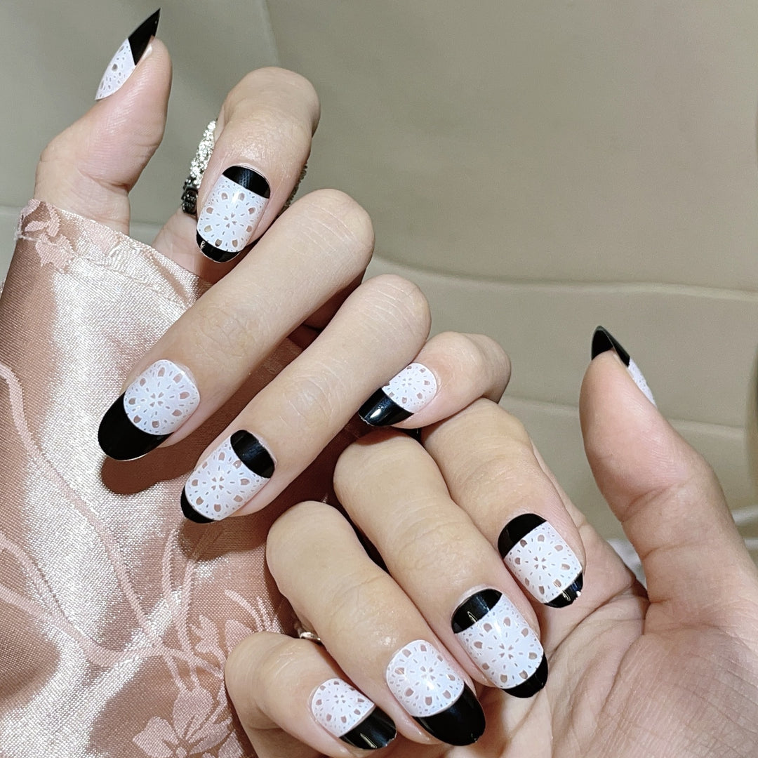 Artistic Press-On Nail Tips Set with Unique Patterns