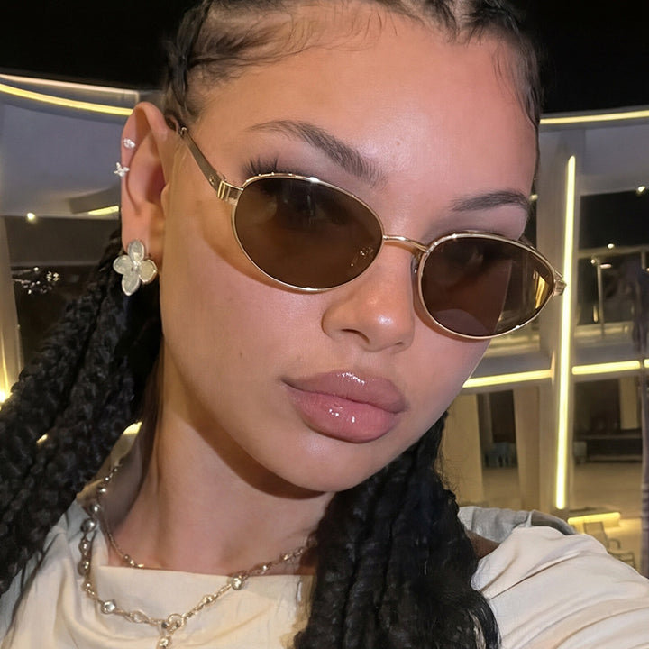 Women's fashionable sunglasses with narrow metal frame Stornfield