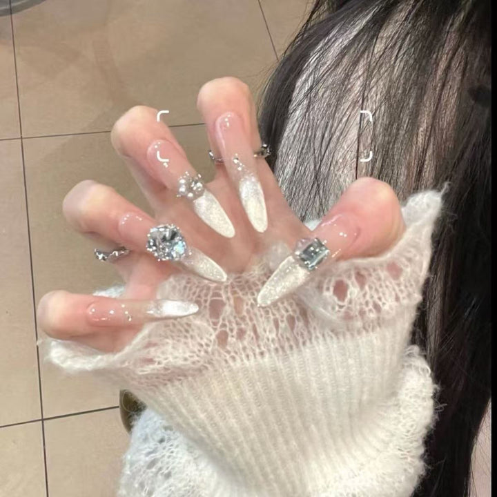 Glamorous Crystal-Embellished Press-On Nails Stornfield