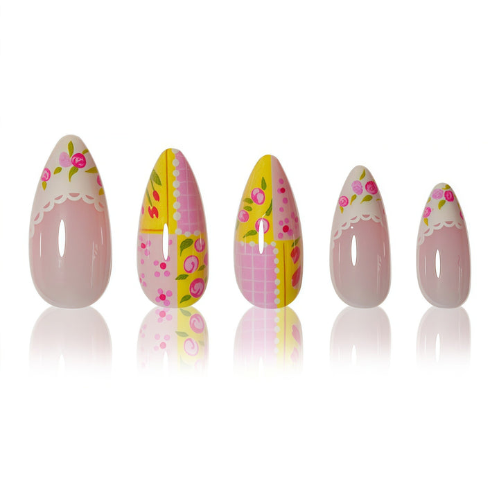 Decorative Floral Press-On Nail Art Stornfield