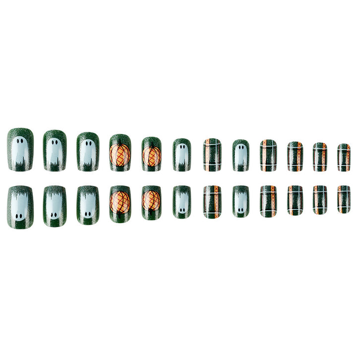 Pumpkin-Themed Press-On Nail Art Set Stornfield