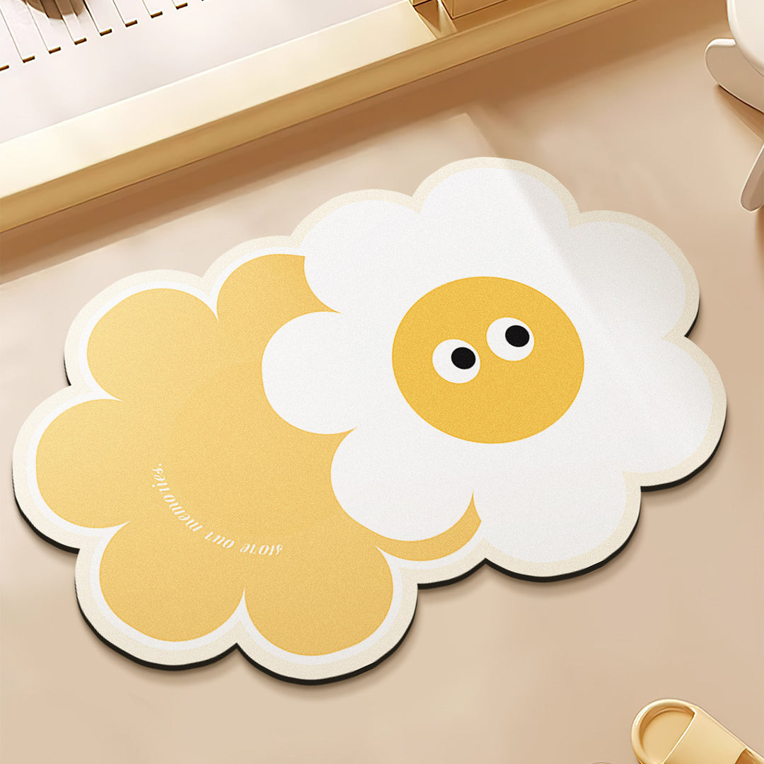 Charming Floral Themed Bath Mat