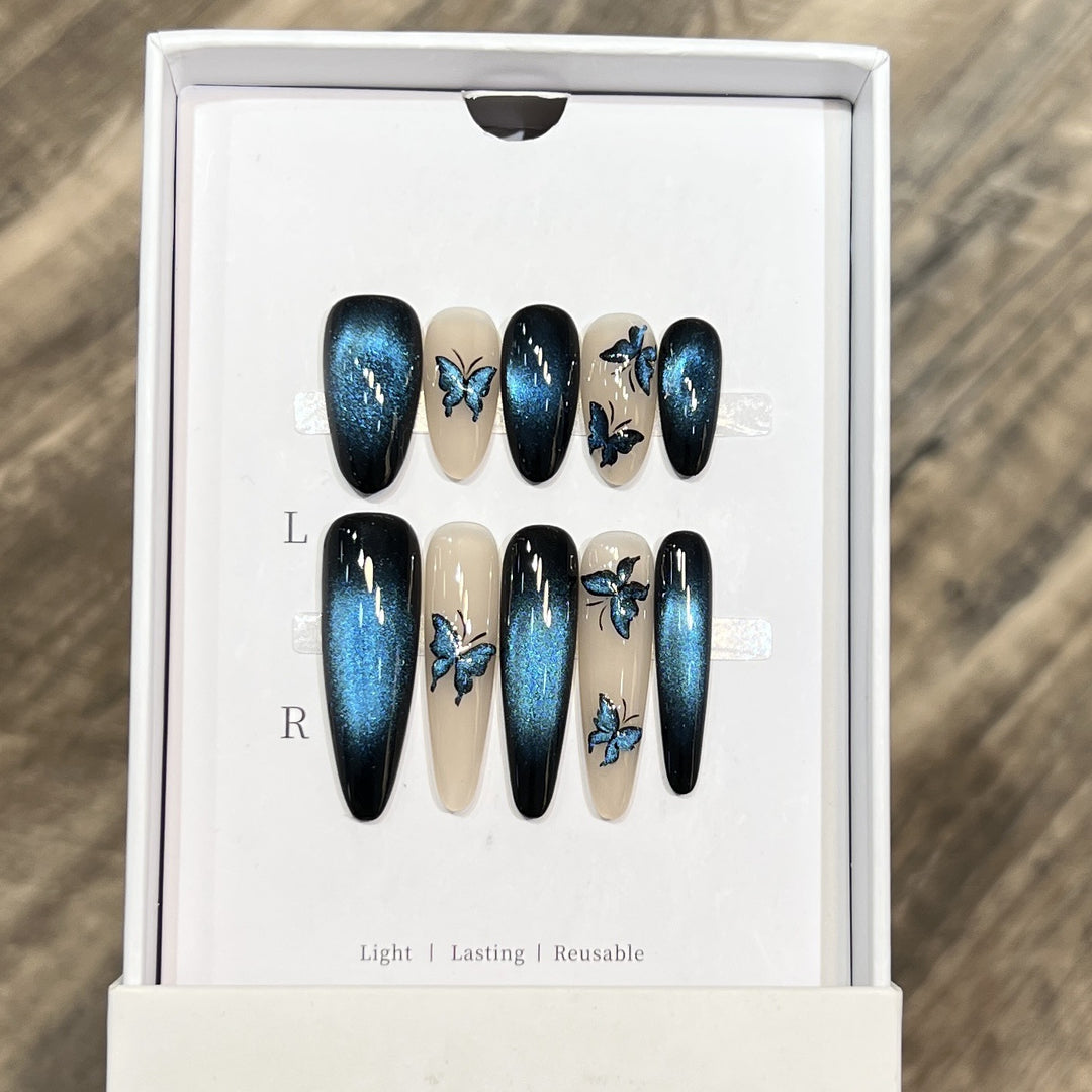 Artistic Butterfly-Accent Press-On Nail Set Stornfield