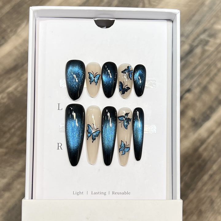 Artistic Butterfly-Accent Press-On Nail Set Stornfield