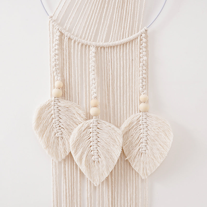 Decorative Macrame Wall Hanging with Leaf Accents Stornfield