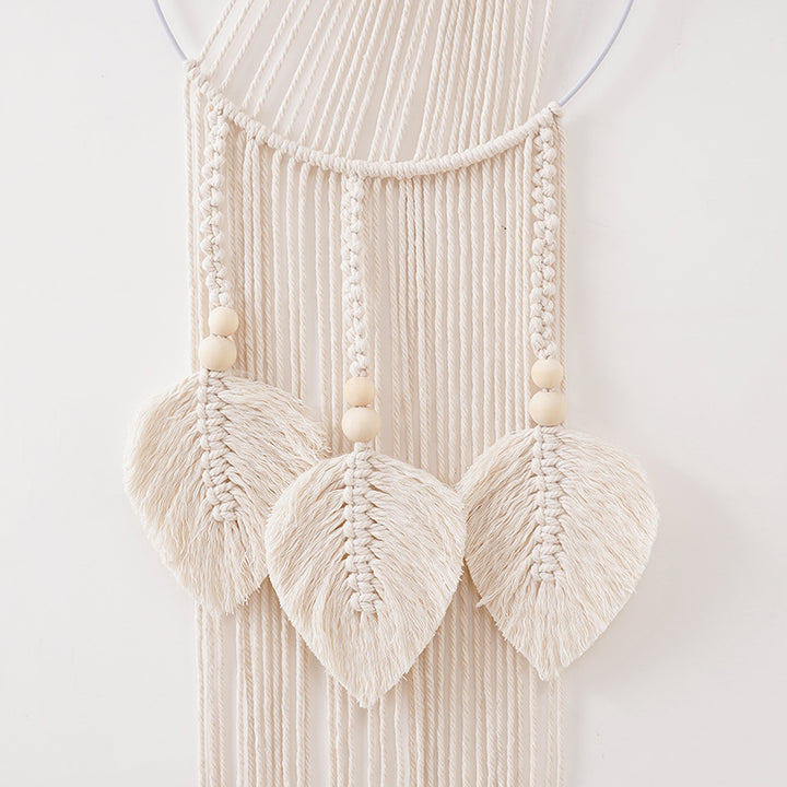 Decorative Macrame Wall Hanging with Leaf Accents Stornfield