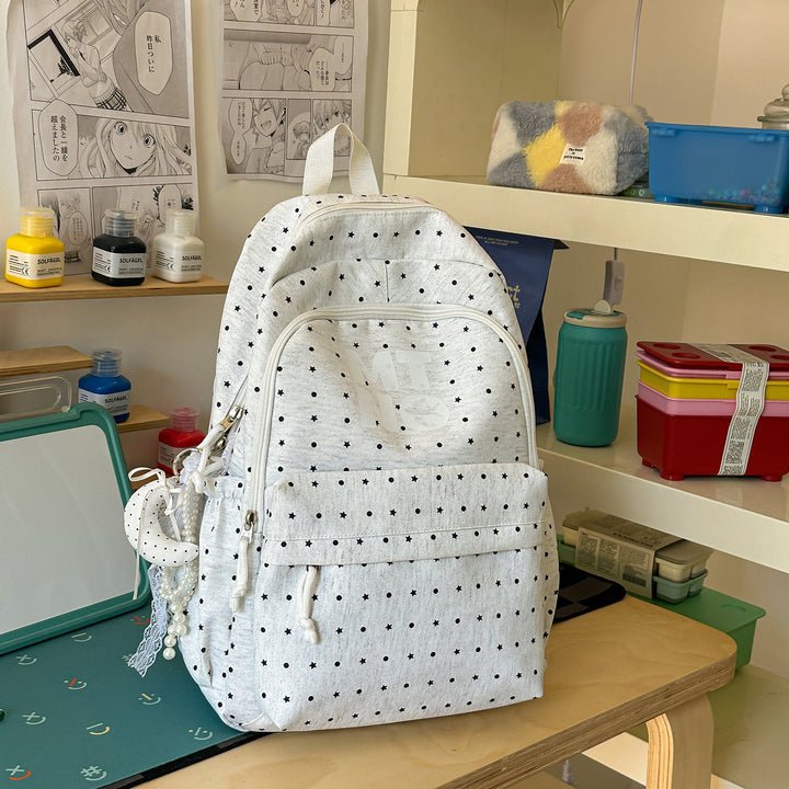 Stylish Polka Dot Printed Backpack Stornfield