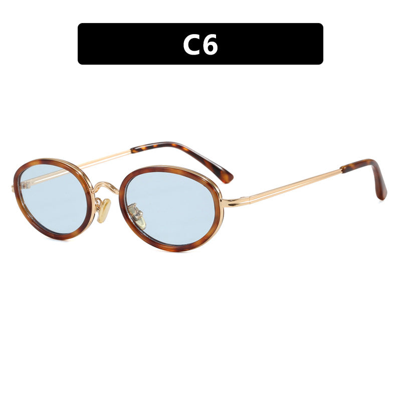 Ladies elegant round sunglasses with stylish metal frame Stornfield
