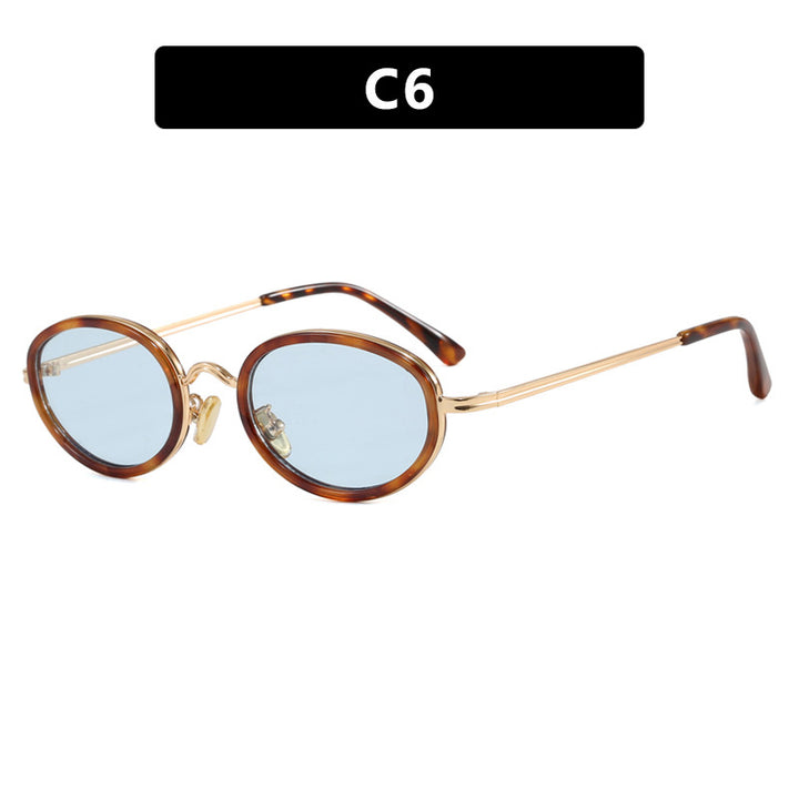 Ladies elegant round sunglasses with stylish metal frame Stornfield