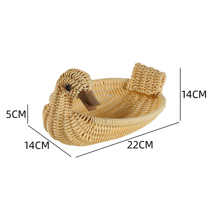 Unisex Braided Decoration Basket in Duck Shape Stornfield