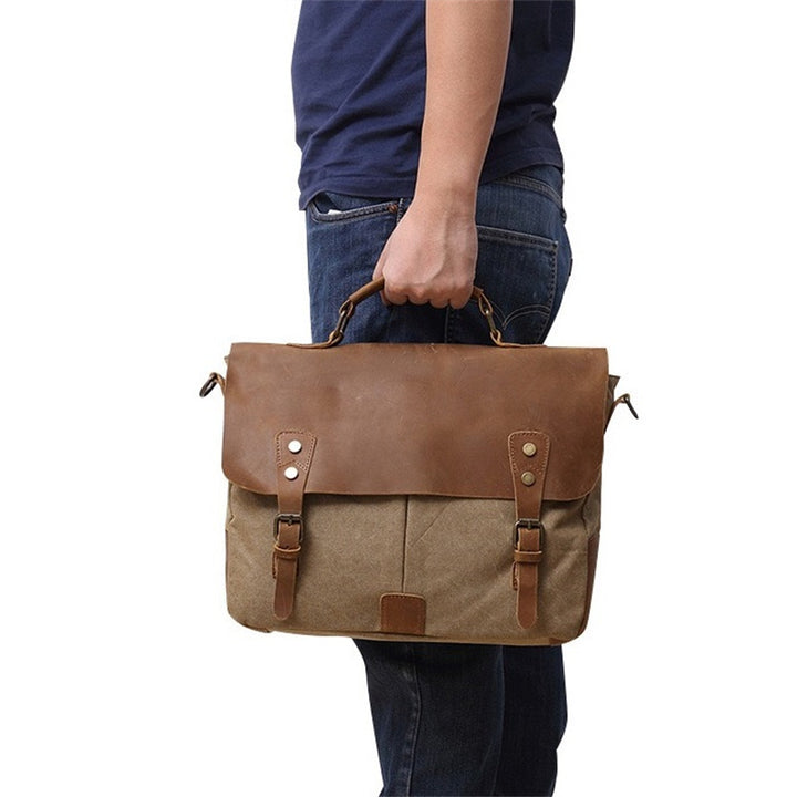 Robust Briefcase Made of Durable Canvas and Leather Stornfield