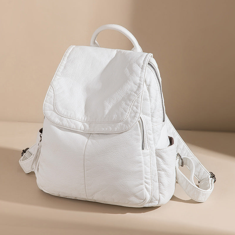 Versatile Soft Leather Backpack