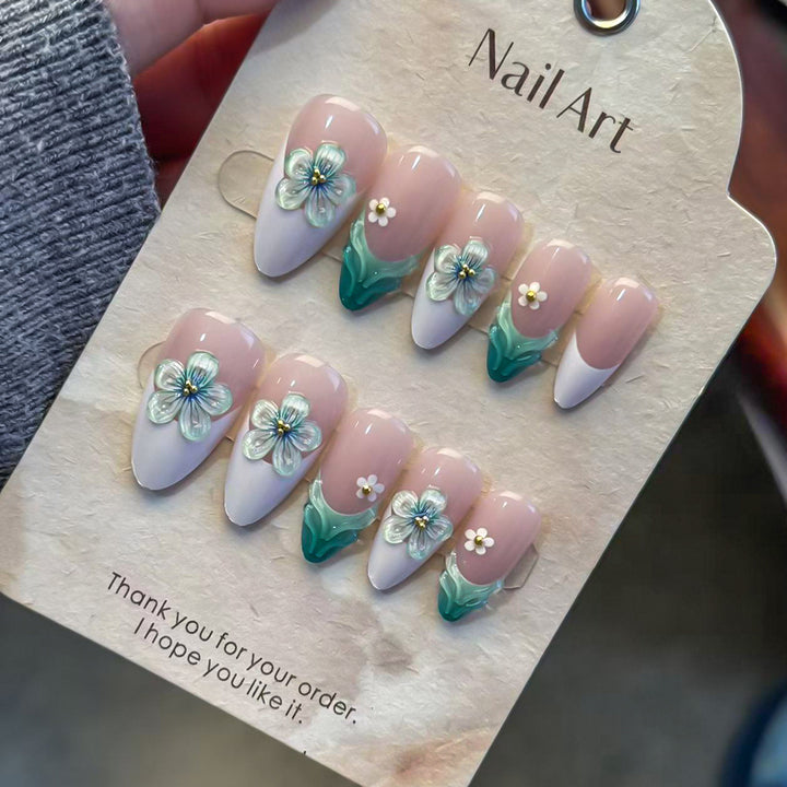 Floral-Embellished Press-On Nail Set Stornfield