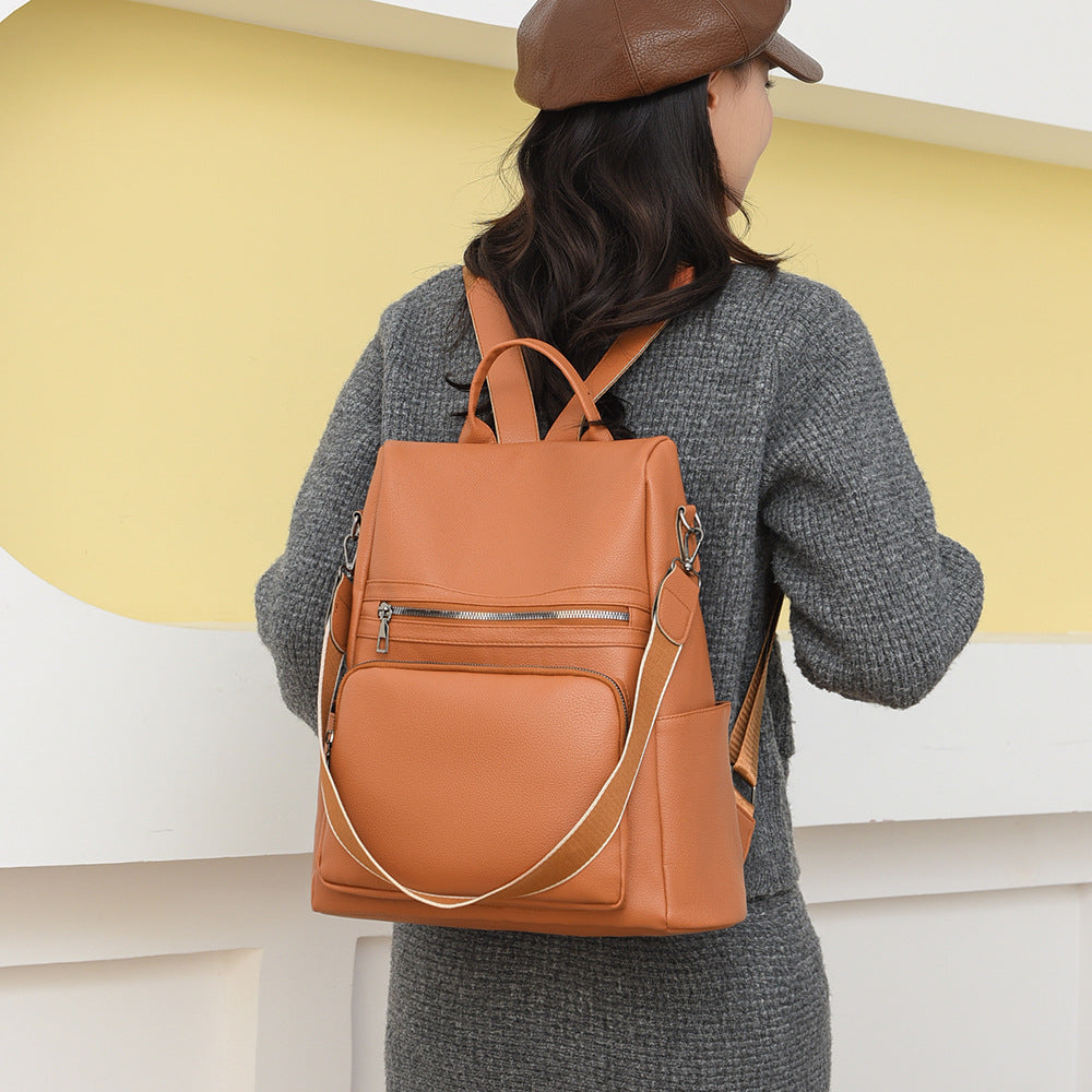 Structured Leather Travel Backpack Stornfield