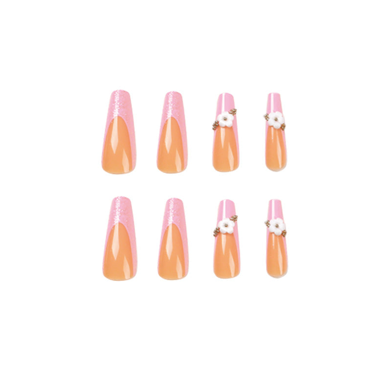 Glittering nail extensions with floral design Stornfield
