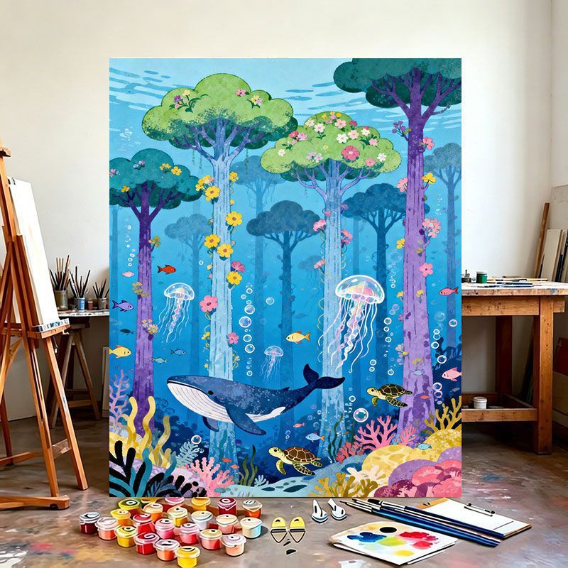 Underwater Fantasy Scene Canvas Art Print Stornfield