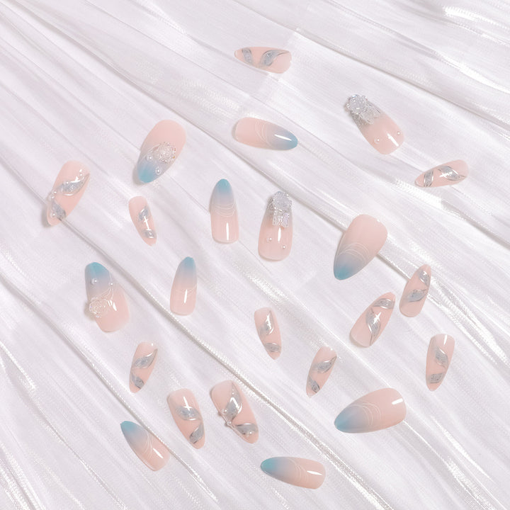Premium 3D Floral Design Press-On Nails Stornfield