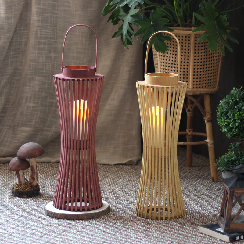 Elegant lantern made of woven wood Stornfield