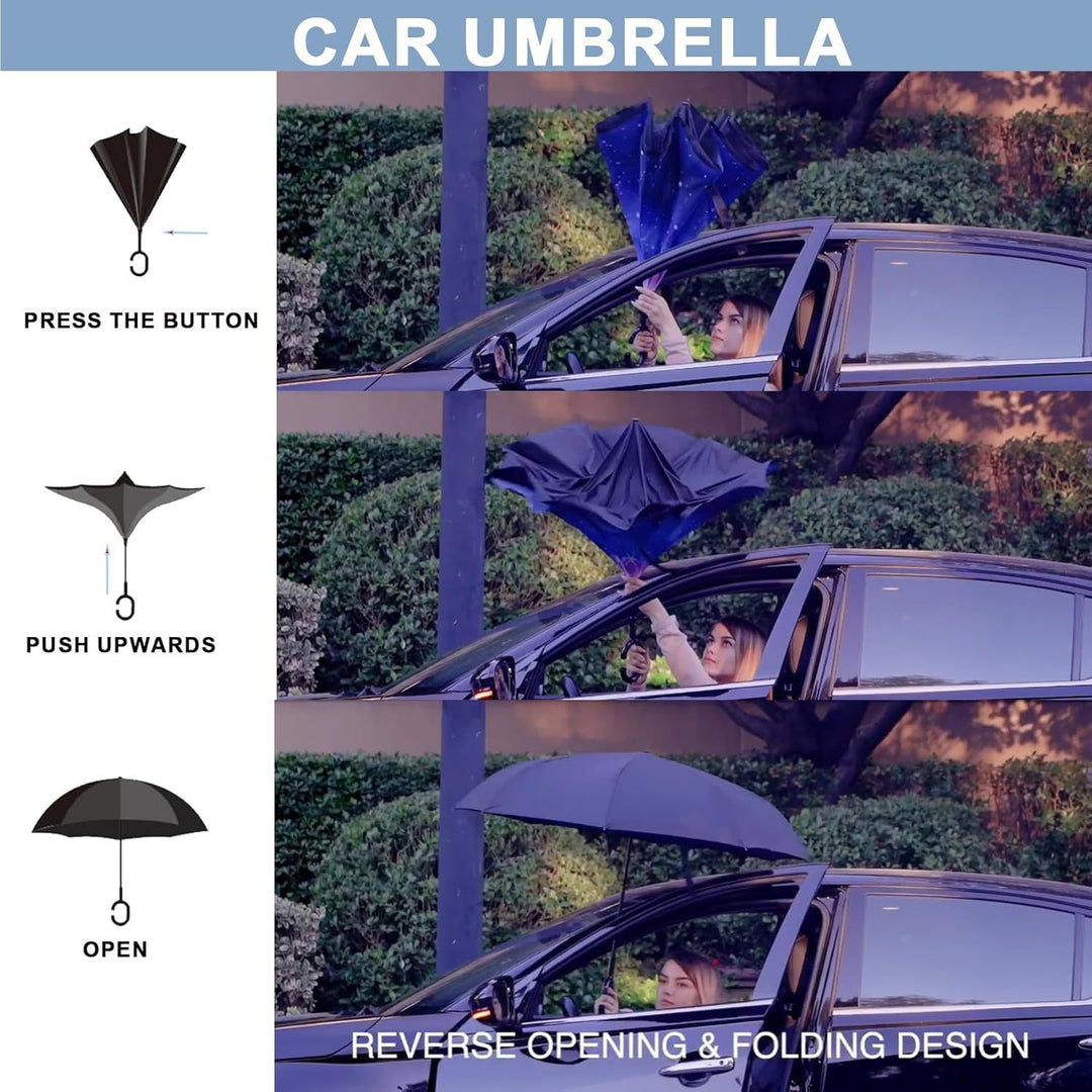 Ladies Automatic Umbrella with Elegant C-Handle Stornfield