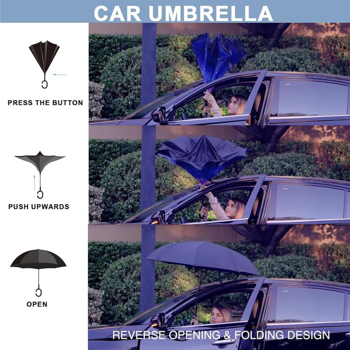 Ladies Automatic Umbrella with Elegant C-Handle Stornfield