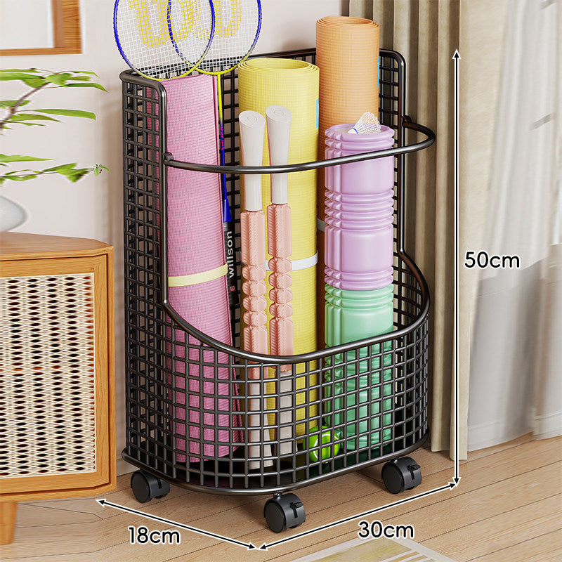 Vertical Mesh Sports Equipment and Yoga Mat Organizer Basket