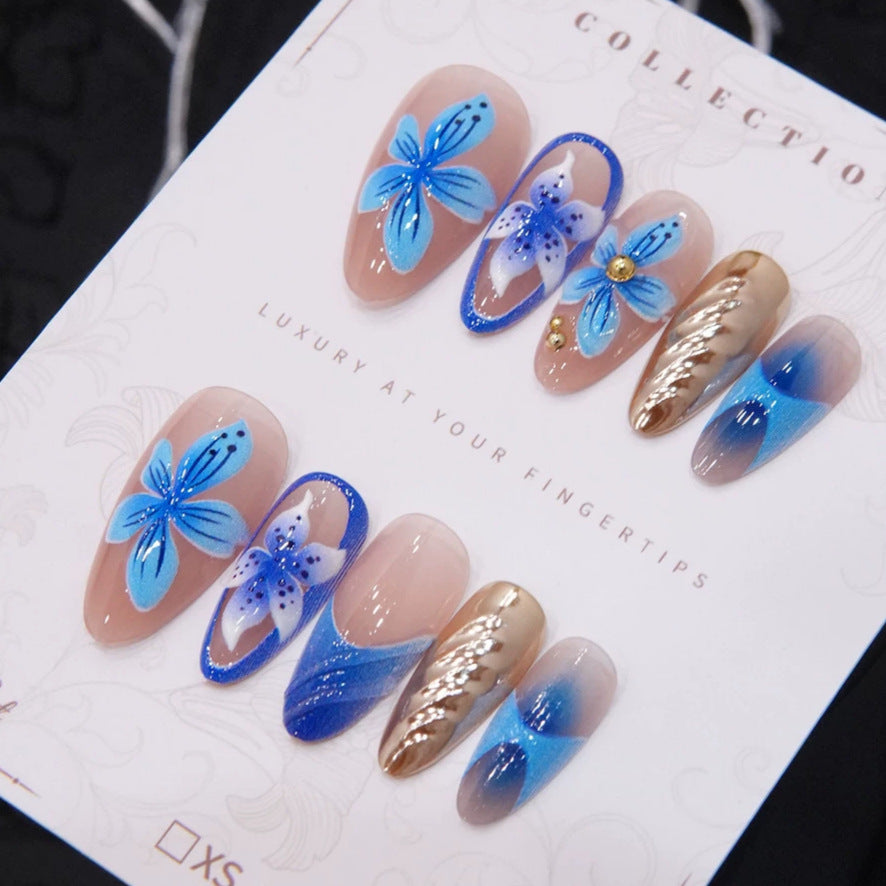 Artistic Floral Press-On Nail Set