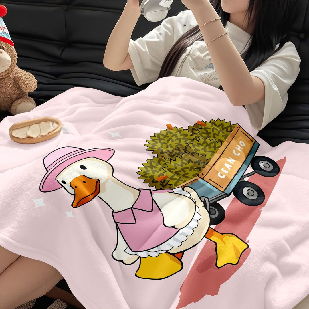 Playful Duck-Themed Fleece Blanket