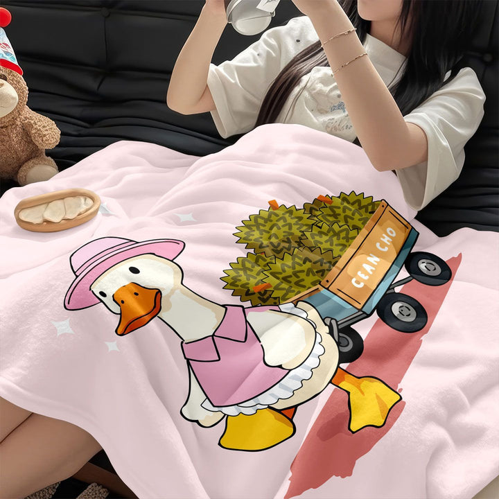 Playful Duck-Themed Fleece Blanket