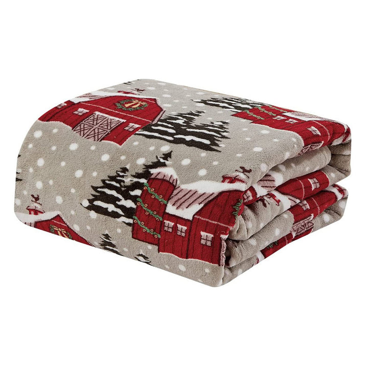 Festive Holiday-Themed Plush Throw Blanket