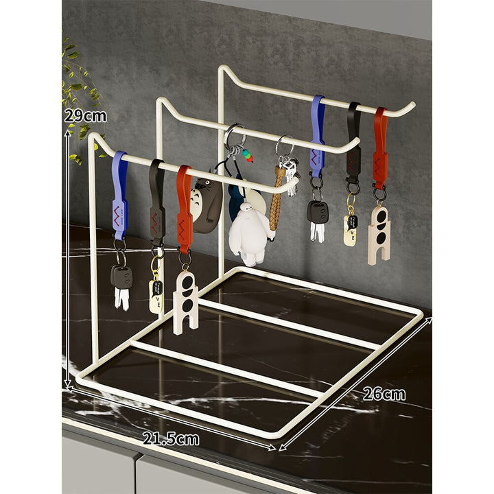 Desktop Keychain Organizer Stand Minimalist Metal Hanging Key Holder Rack
