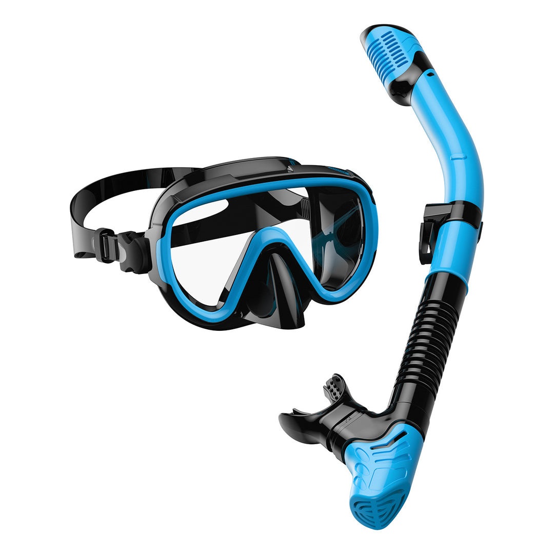 Premium dive mask with anti-fog function and flexible breathing tube Stornfield