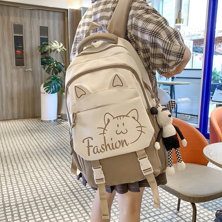 Backpack with Cute Cat Ears and Practical Compartments Stornfield