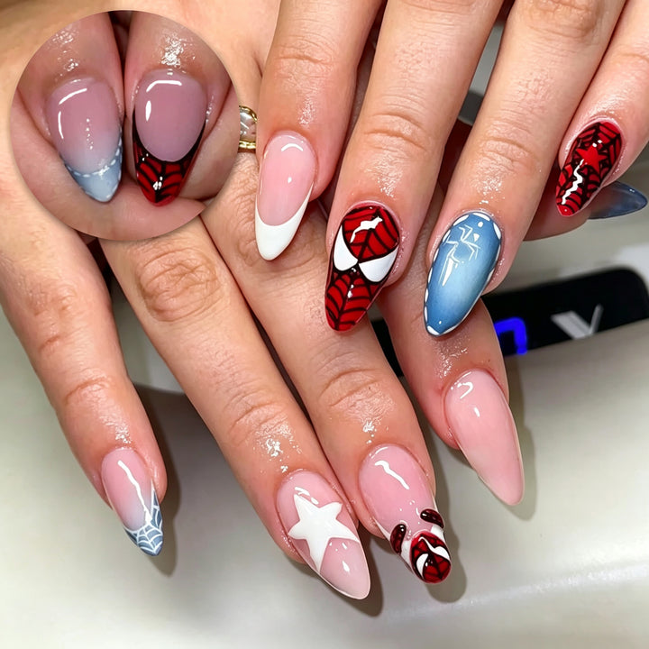 Superhero-Inspired Press-On Nail Art