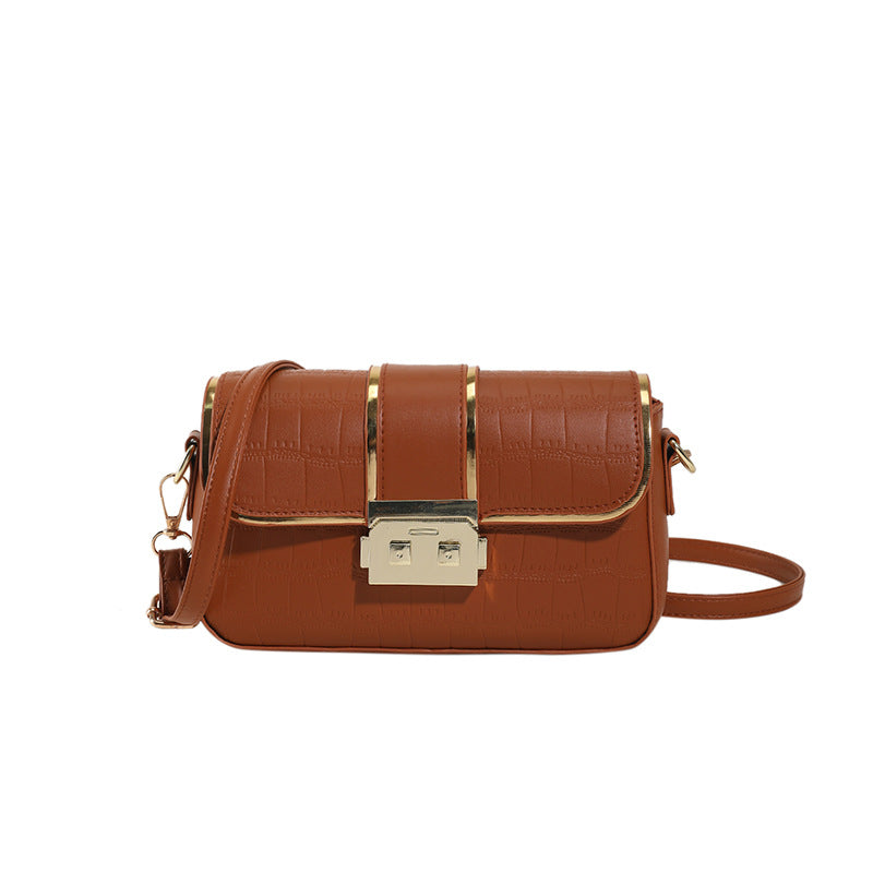 Elegant Crocodile-Textured Crossbody Handbag