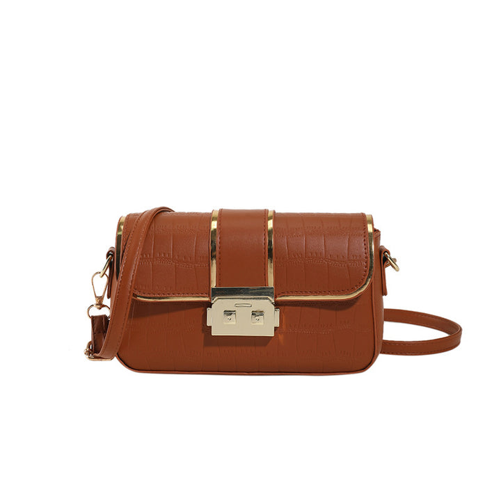 Elegant Crocodile-Textured Crossbody Handbag