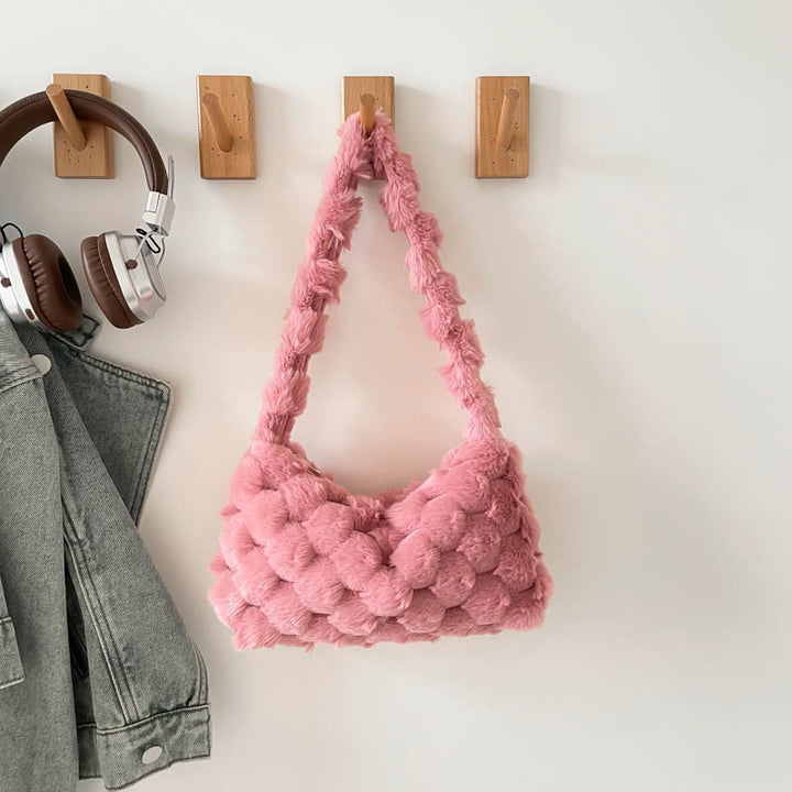 Cozy Textured Plush Handbag Stornfield