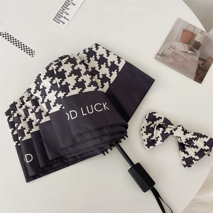 Ladies Folding Umbrella with Elegant Bow Application Stornfield