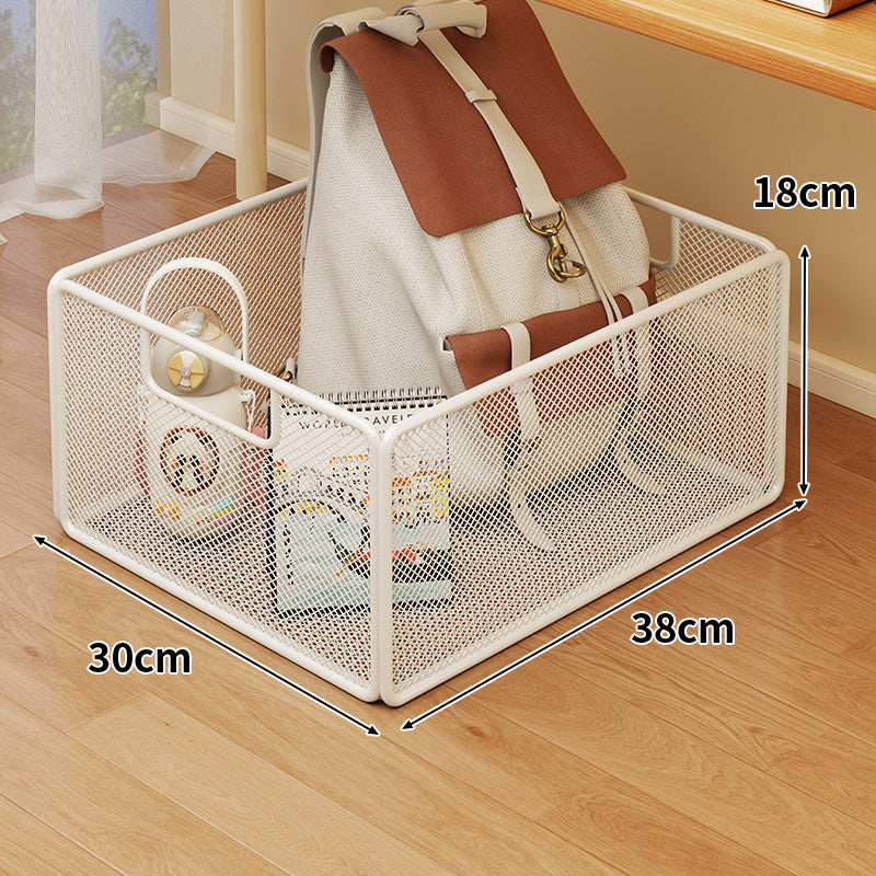 Under-Desk Rolling Mesh Utility Basket with Locking Swivel Wheels